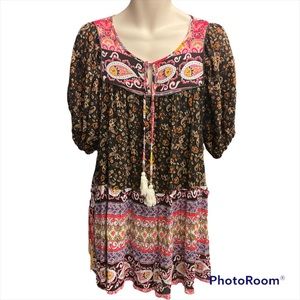 Umgee floral tunic size L dress boho flowy summer ready Cottagecore